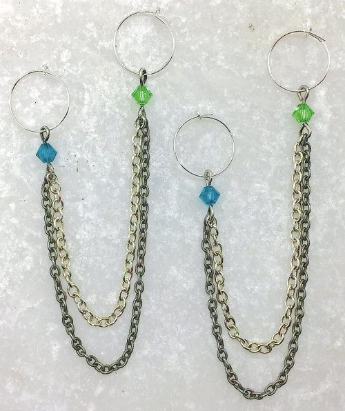 Kristal Wick's Color Inspiration - Blue Puya Double Drop Earrings - , Wire Jewelry Design, Design, blue puya double drop earrings